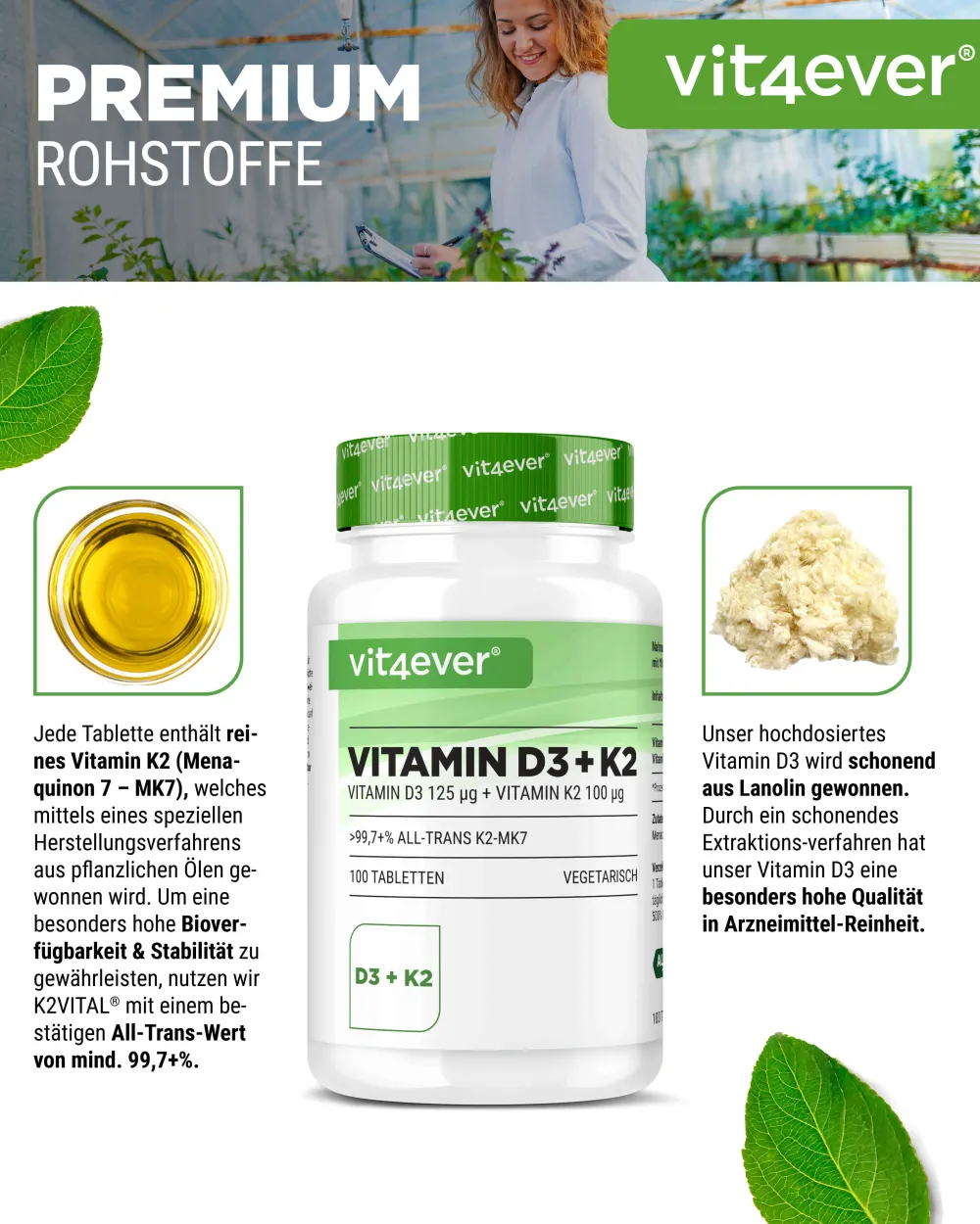 Vitamin D3 5.000 I.E. + Vitamin K2 100 mcg|vit4ever Online
