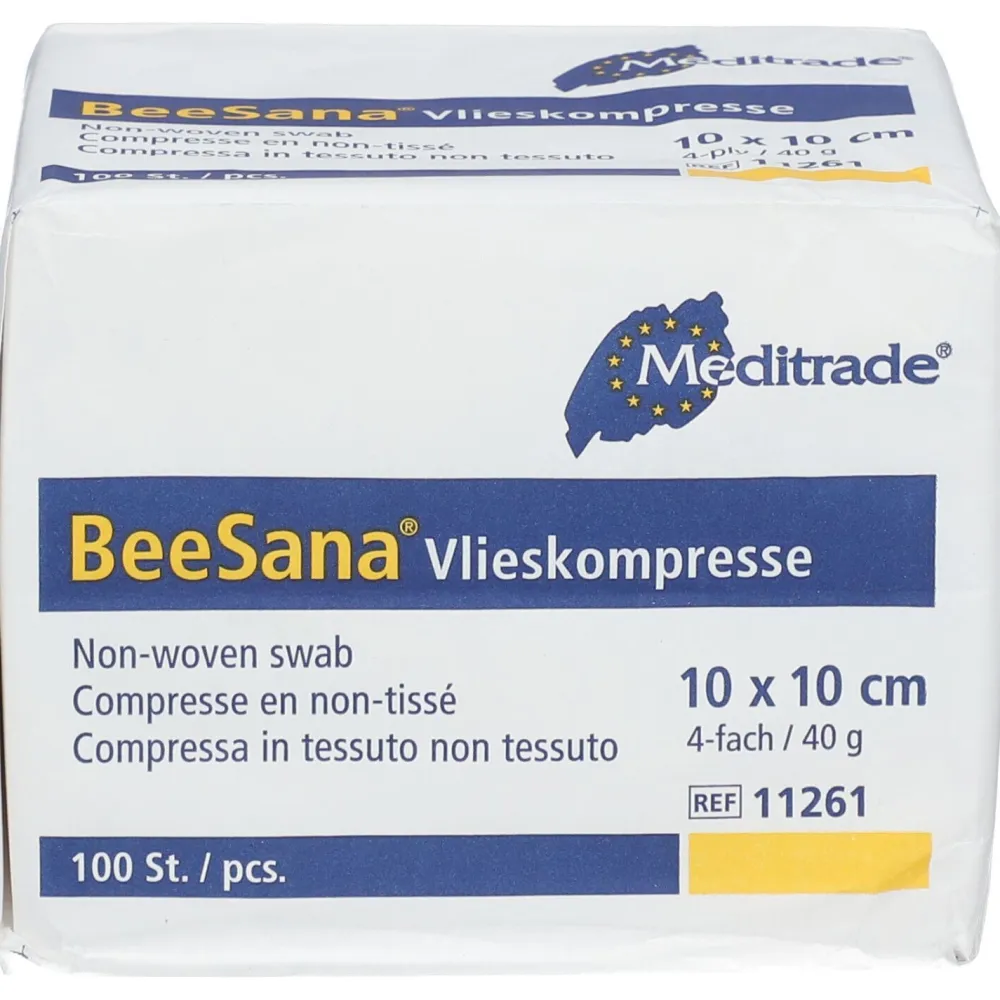Vlieskompressen 4 fach 10 x 10 cm unsteril> Hot
