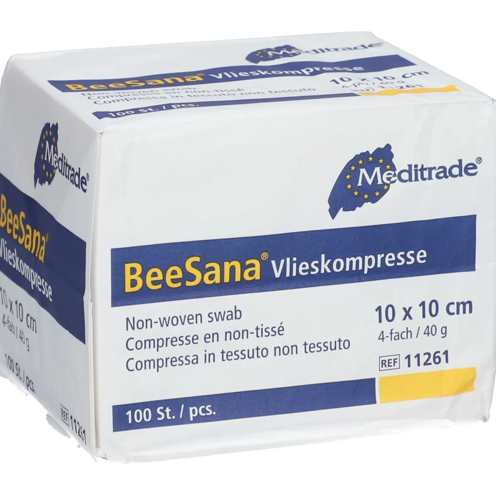 Vlieskompressen 4 fach 10 x 10 cm unsteril> Hot