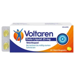 Dolo Liquid 25 mg Weichkapseln, gegen Muskelschmerzen>Voltaren Best