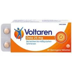 Dolo 25mg Tabletten, Schmerztabletten gegen Rückenschmerzen|Voltaren New