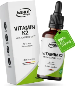 Vitamin K2 Tropfen in MK7 Qualität mit 200 µg hochdosiert>WEHLE SPORTS Online