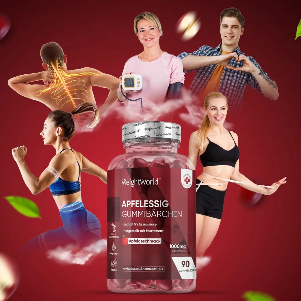 Apfelessig Gummibärchen 1000mg|WeightWorld Discount