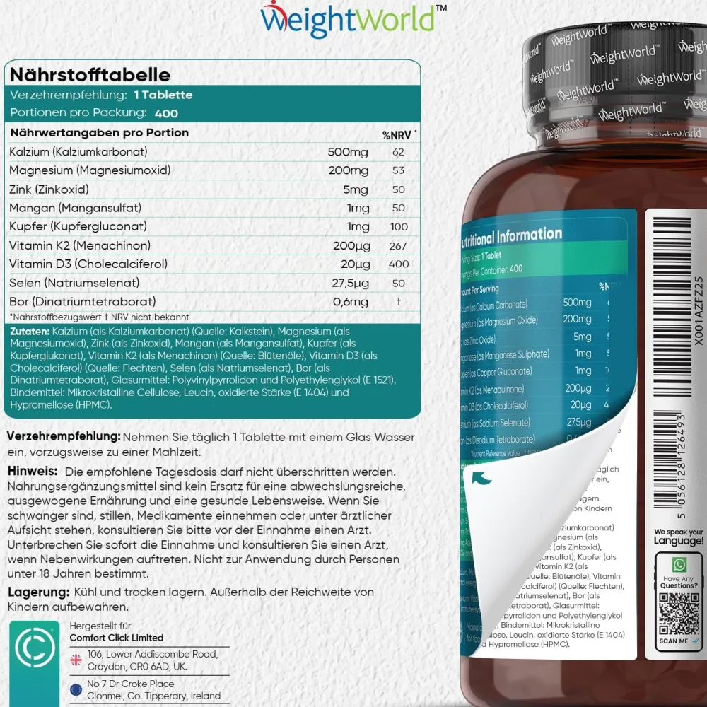 Kalzium Magnesium Zink|WeightWorld Best