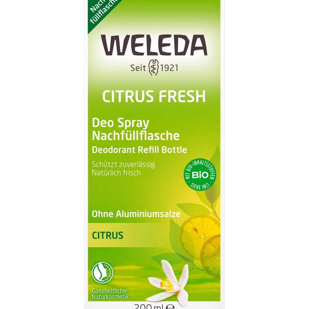 Deo Spray Citrus Fresh - zuverlässige, natürliche Wirkung ohne Aluminiumsalze|WELEDA Hot