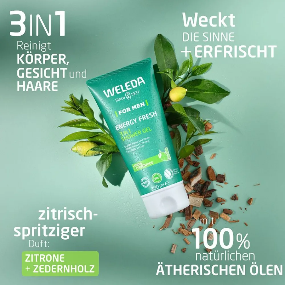 FOR MEN Energy Fresh 3in1 Duschgel|WELEDA Online