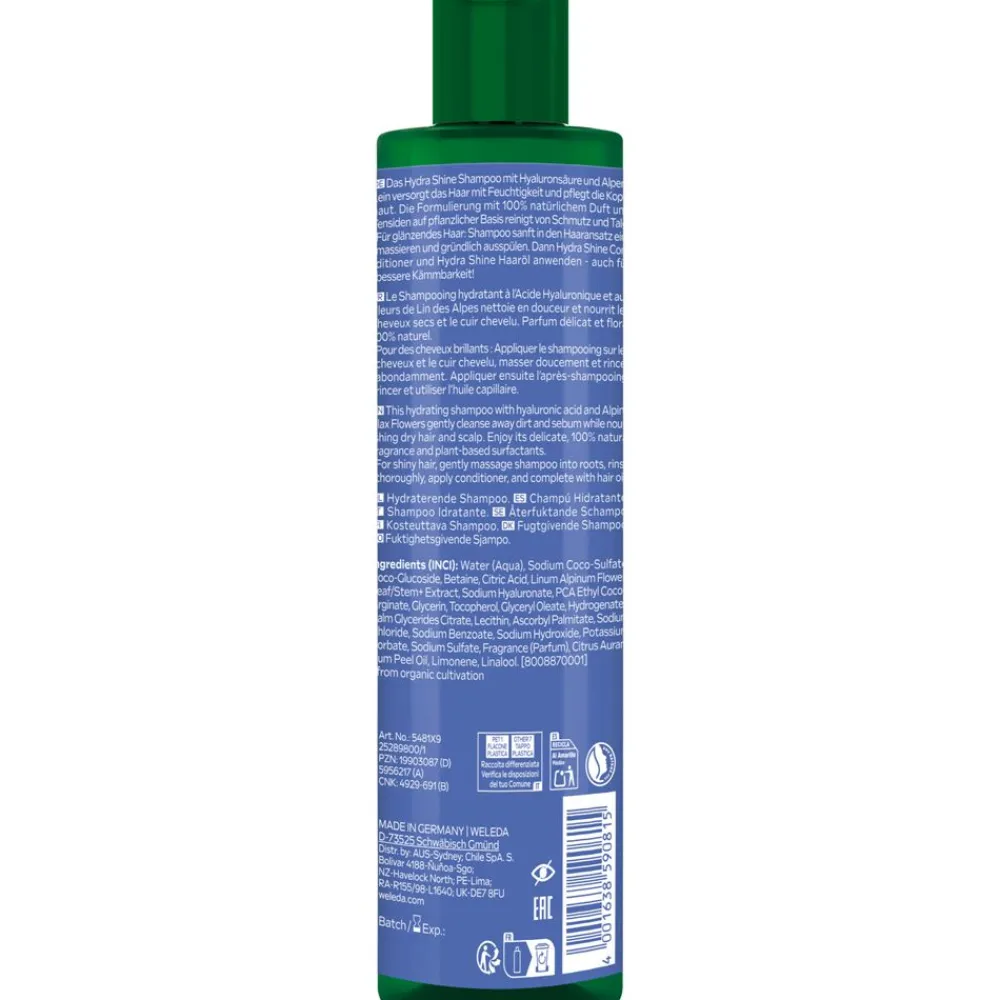 Weleda Hydra Shine Feuchtigkeits-Shampoo mit Hyaluronsäure und Alpen-Lein für trockenes Haar> New