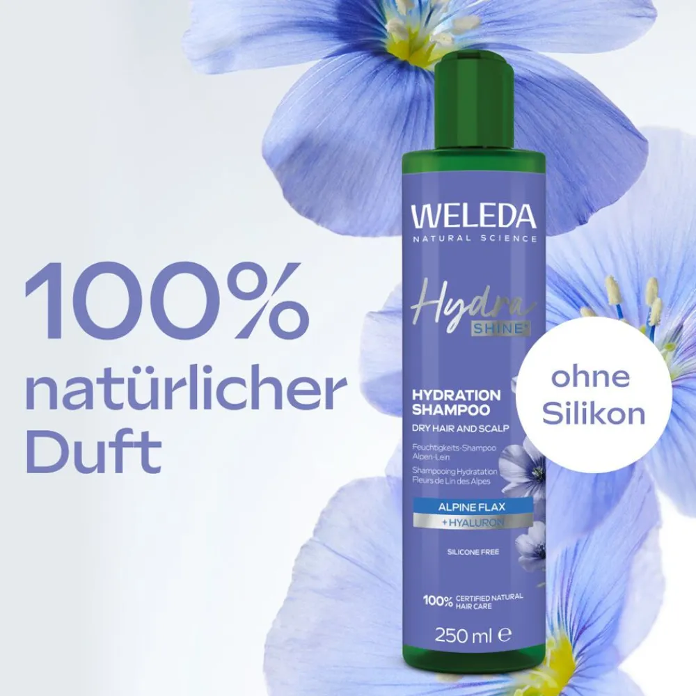 Weleda Hydra Shine Feuchtigkeits-Shampoo mit Hyaluronsäure und Alpen-Lein für trockenes Haar> New