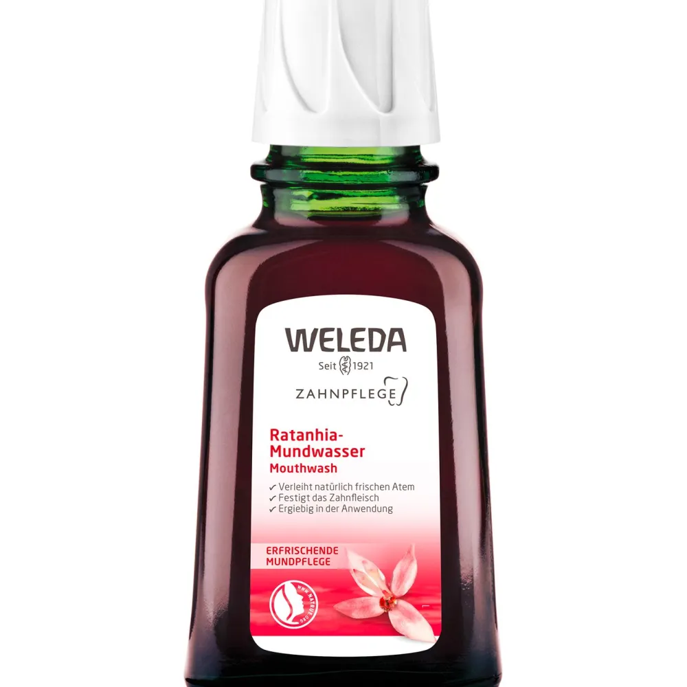 Ratanhia-Mundwasser - strafft das Zahnfleisch und verleiht natürlich frischen Atem>WELEDA