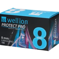 PROTECT PRO Sicherheits-Pen-Nadeln 8 mm x 0,30 mm|wellion Discount