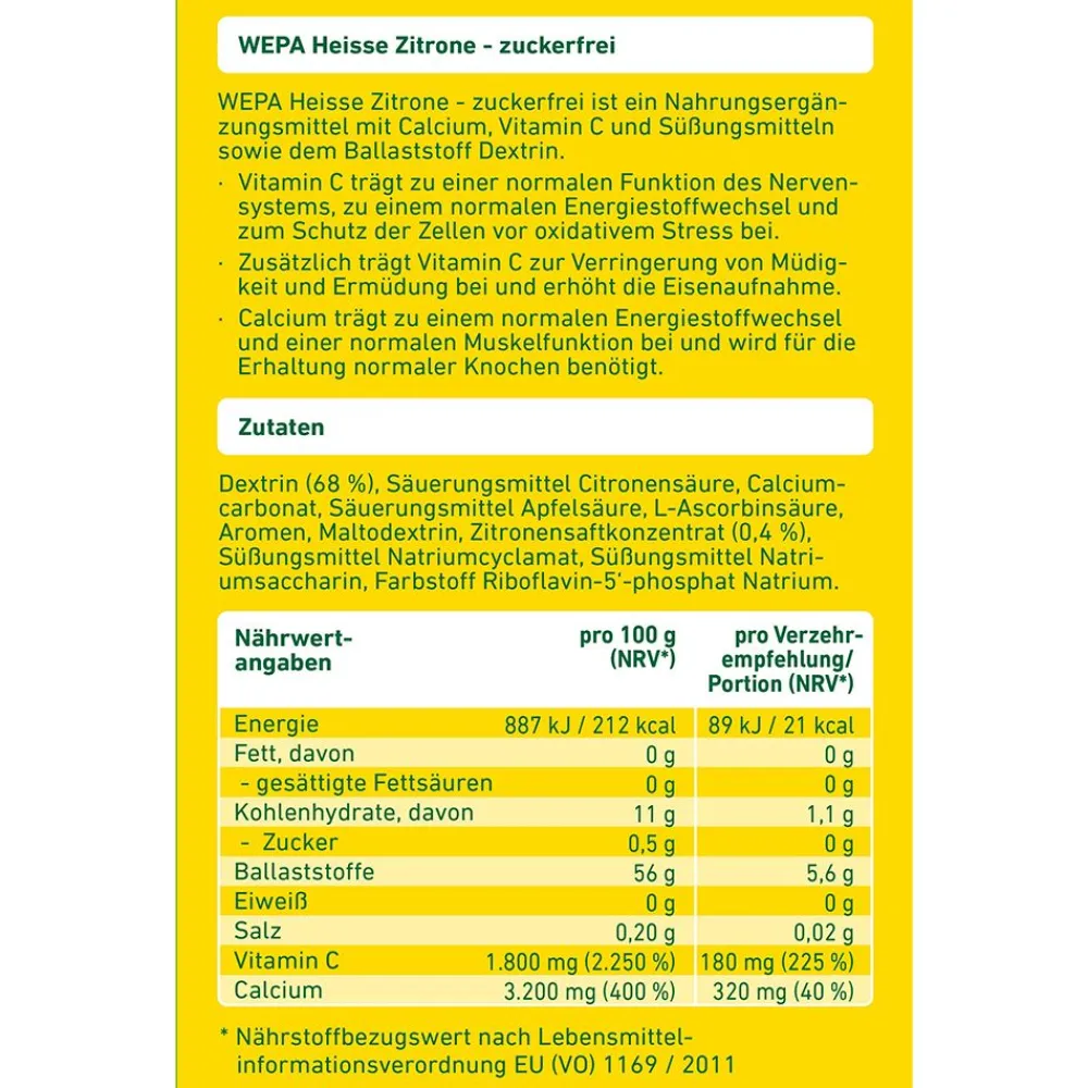 WEPA Heiße Zitrone zuckerfrei|