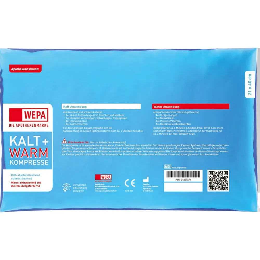 Kalt und Warm Kompresse 21 x 40 cm>Wepa