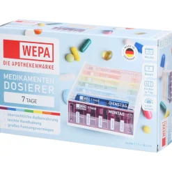 WEPA Medikamentendosierer 7 Tage Wochenmagazin Regenbogen/UV-Schutz+| New
