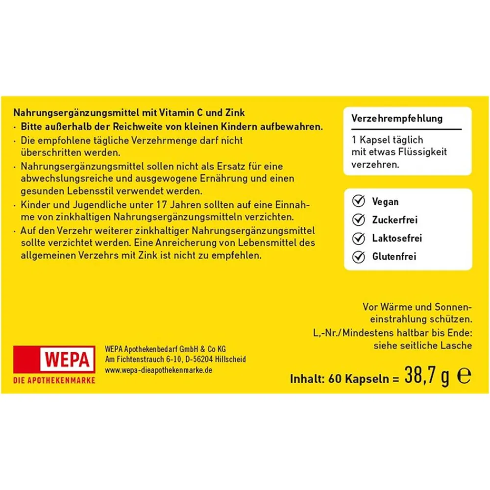 WEPA Vitamin C+Zink Kapseln| New