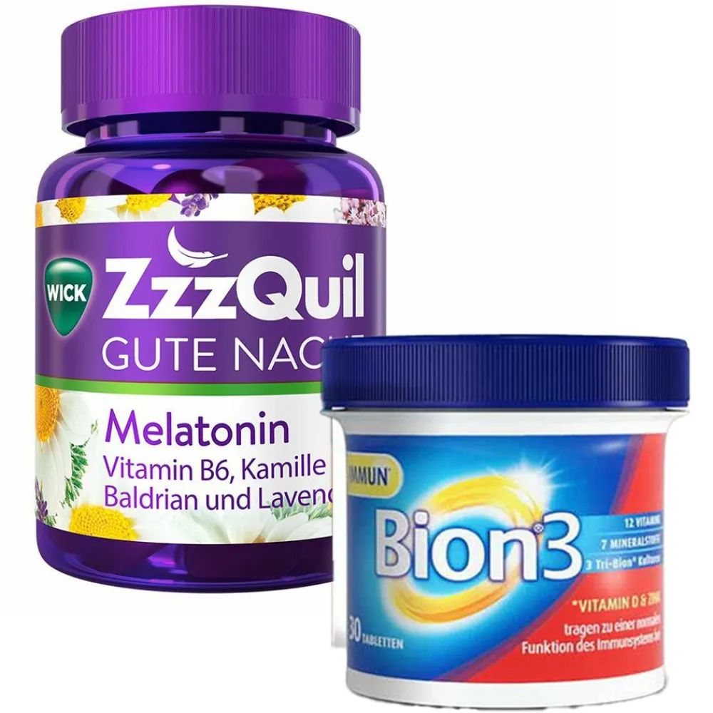 WICK ZzzQuil Gute Nacht mit Melatonin + Bion® 3 Immun| Hot