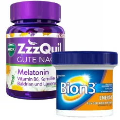 WICK ZzzQuil Gute Nacht mit Melatonin + Bion® 3 Energy> Hot