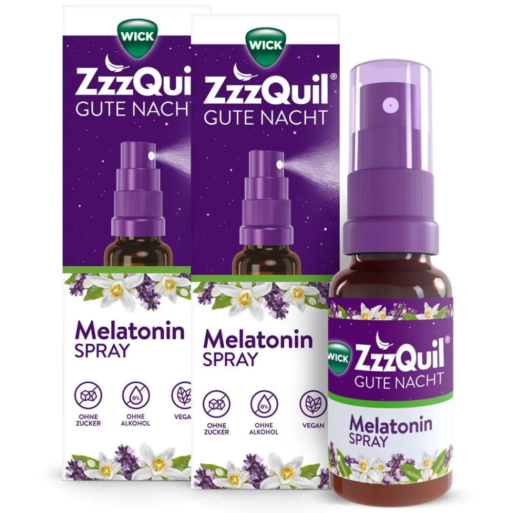 WICK ZzzQuil® Gute Nacht Spray mit Melatonin, Einschlafspray* mit Lavendel- und Orangengeschmack, ohne Zucker, ohne Alkohol, vegan - Jetzt 30% Cashback sichern> Sale