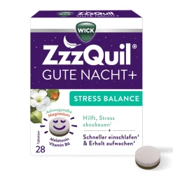 WICK ZzzQuil Gute Nacht+ Stress Balance mit Ashwagandha, Melatonin, Magnesium und Vitamin B6|