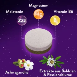 WICK ZzzQuil Gute Nacht+ Stress Balance mit Ashwagandha, Melatonin, Magnesium und Vitamin B6|