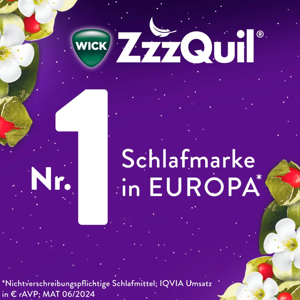WICK ZzzQuil Gute Nacht+ Stress Balance mit Ashwagandha, Melatonin, Magnesium und Vitamin B6|