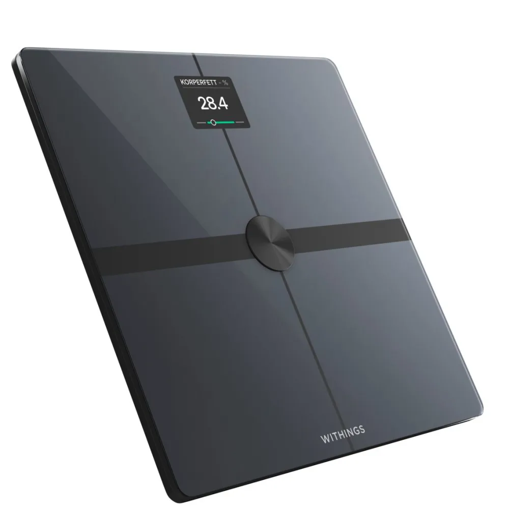 Body Smart schwarz Personenwaage Körperwaage aus Glas WLAN Bluetooth>WITHINGS Hot
