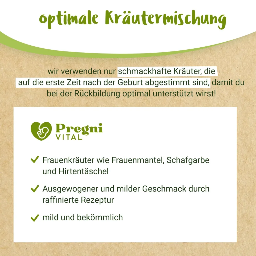 Wochenbett BIO Schwangerschaftstee mit Frauenmantel und Schafgarbe - von PregniVital®| New