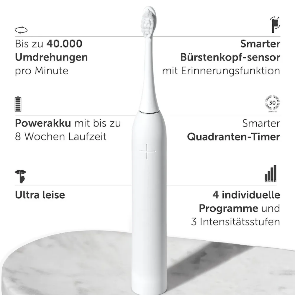 Schallzahnbürste Pro All White - Testsieger - 100 Tage risikofrei testen|WONDERSMILE Clearance