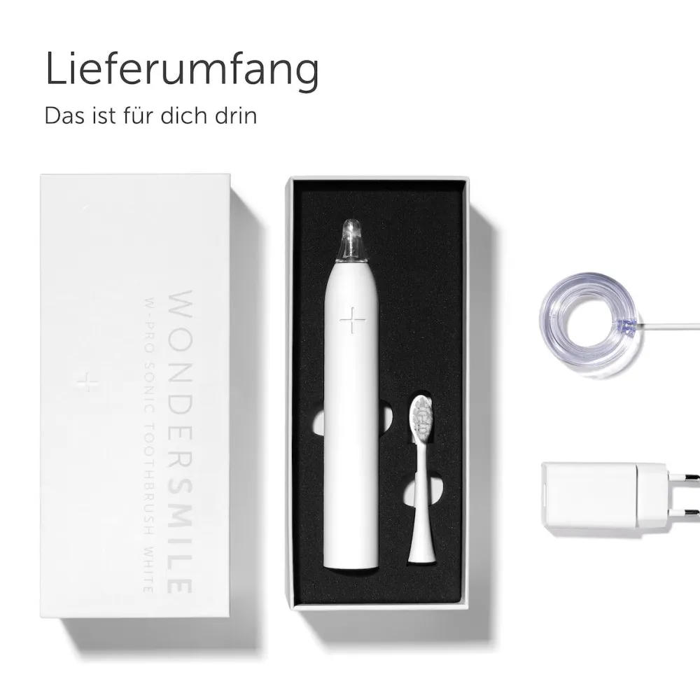 Schallzahnbürste Pro All White - Testsieger - 100 Tage risikofrei testen|WONDERSMILE Clearance
