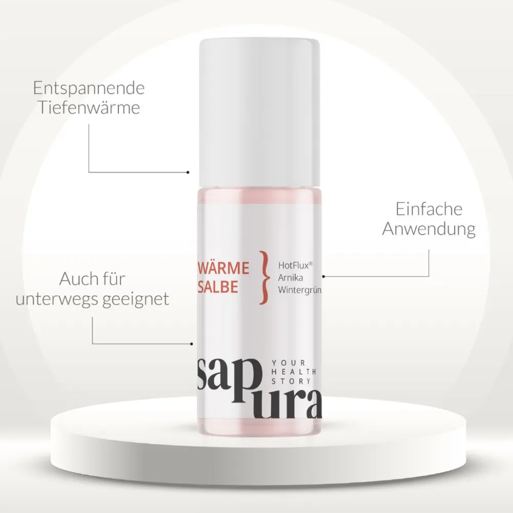 Wärmesalbe | Roll-On Flasche - Wärmegel mit Arnika & Teufelskralle | ®>sapura Outlet