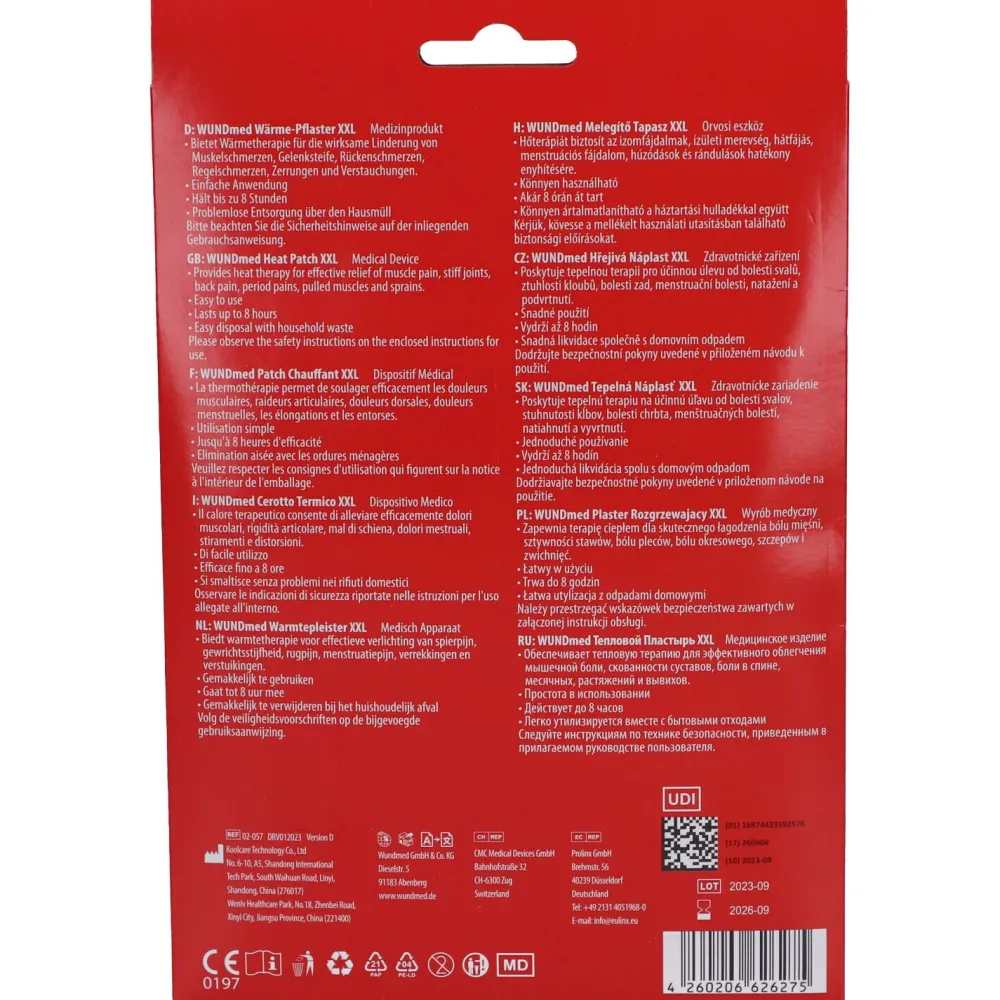 ® Natürliches Wärme-Pflaster 13 cm x 19 cm|WUNDmed Best