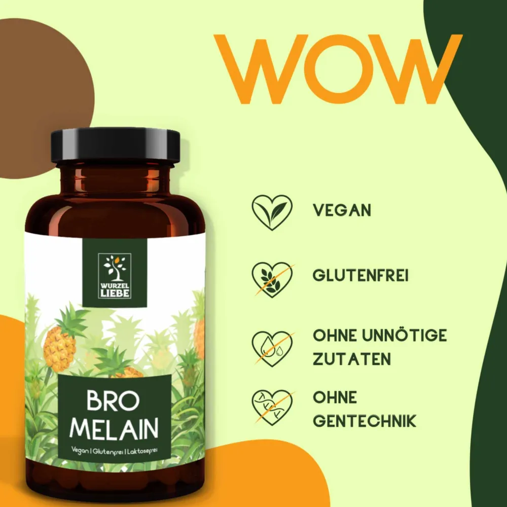 WURZELLIEBE® Bromelain Enzym Komplex 600 mg (3000 F.I.P) 120 Kapseln magensaftresistent> Sale
