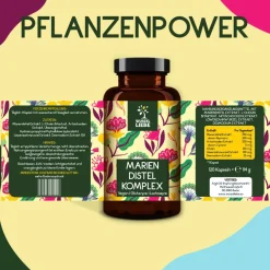 WURZELLIEBE® Leber Komplex - Leber Kur mit Mariendistel, Artischocke, Löwenzahn, Desmodium & Cholin><noscript><img width=