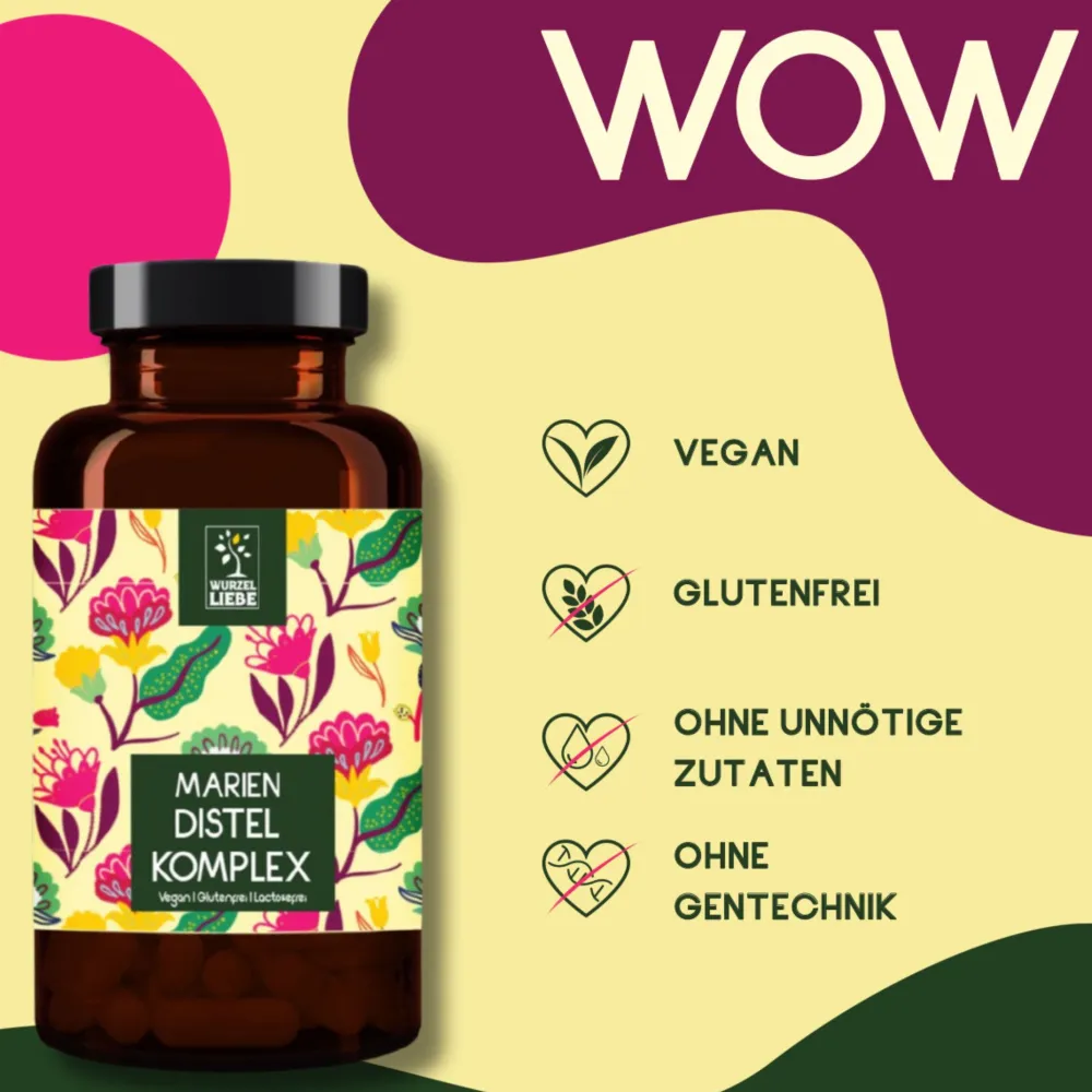 WURZELLIEBE® Leber Komplex - Leber Kur mit Mariendistel, Artischocke, Löwenzahn, Desmodium & Cholin> Clearance