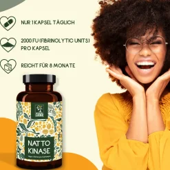 WURZELLIEBE® Nattokinase 100mg & 20.000 FU/g hochdosiert - 240 vegane Kapseln| Hot
