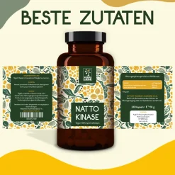 WURZELLIEBE® Nattokinase 100mg & 20.000 FU/g hochdosiert - 240 vegane Kapseln| Hot