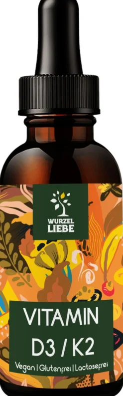 WURZELLIEBE® Vitamin D3 K2 Tropfen hochdosiert| New