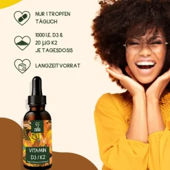 WURZELLIEBE® Vitamin D3 K2 Tropfen hochdosiert| New