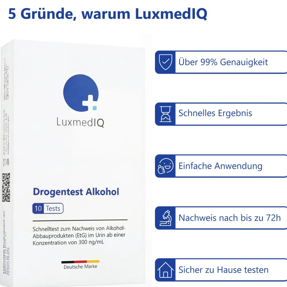 10x Alkoholtest - Ethylglucuronid (ETG) Urin Schnelltest - Cutoff 500 ng/mL|luxmediq Outlet