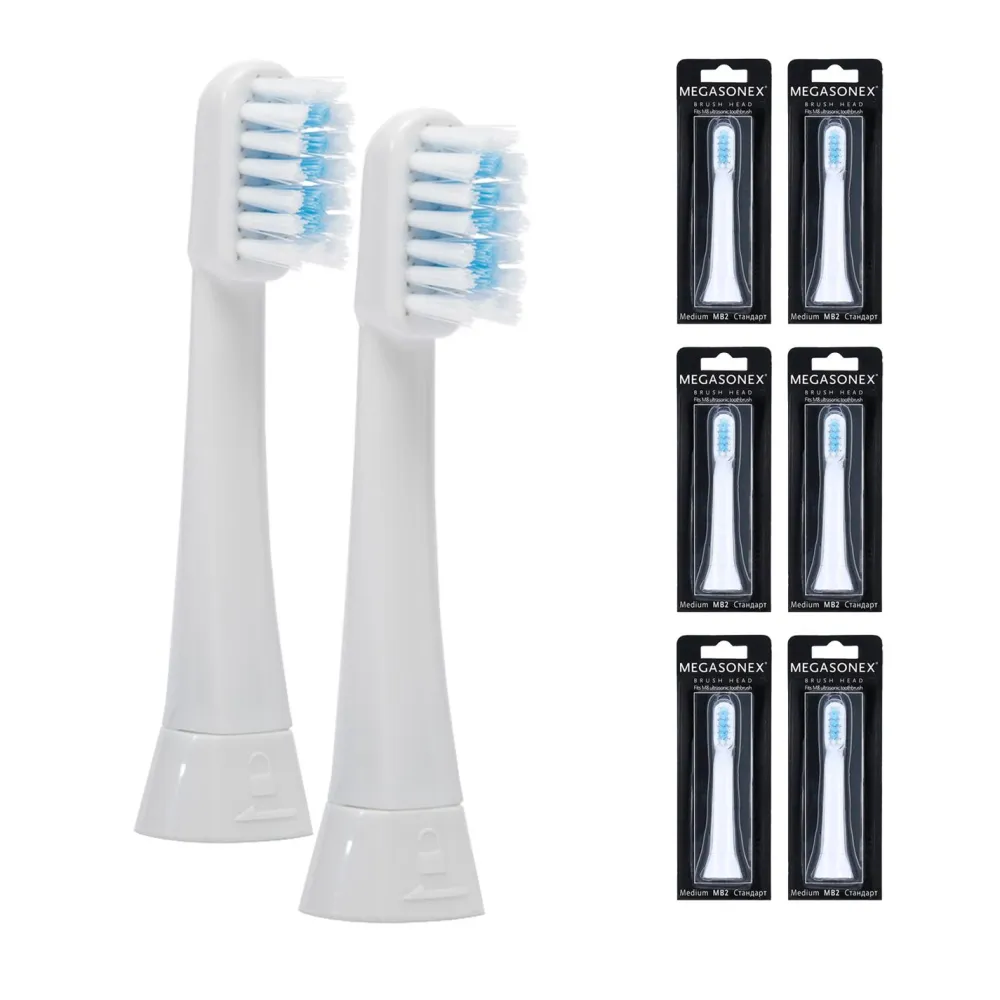 6x MEGASONEX MB6 medium-flach Bürstenköpfe| Best