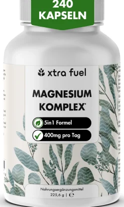 XTRA FUEL Magnesium Komplex - 5‑in-1 Magnesium Matrix mit Bisglycinat & L-ascorbat| Best