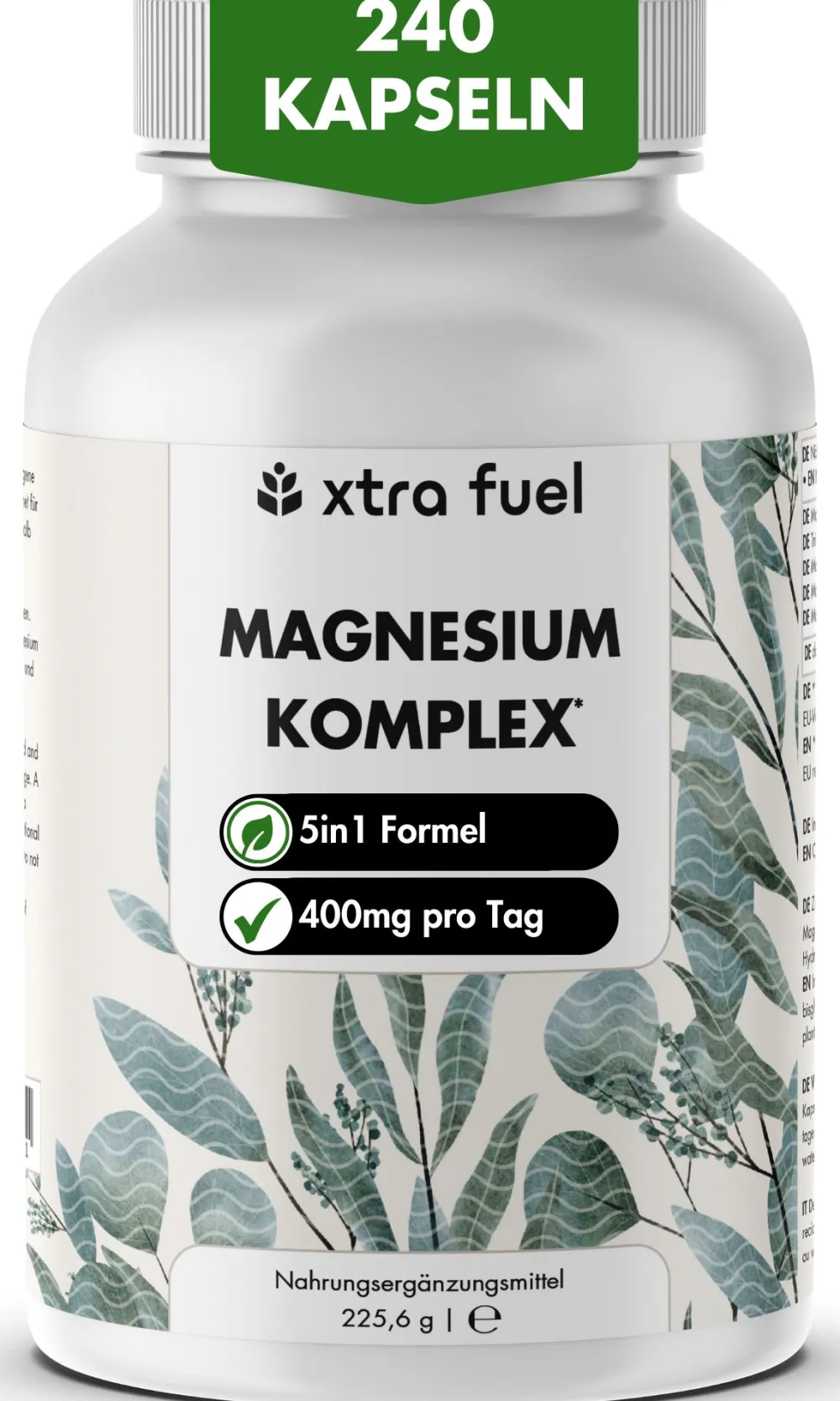 XTRA FUEL Magnesium Komplex - 5‑in-1 Magnesium Matrix mit Bisglycinat & L-ascorbat| Best