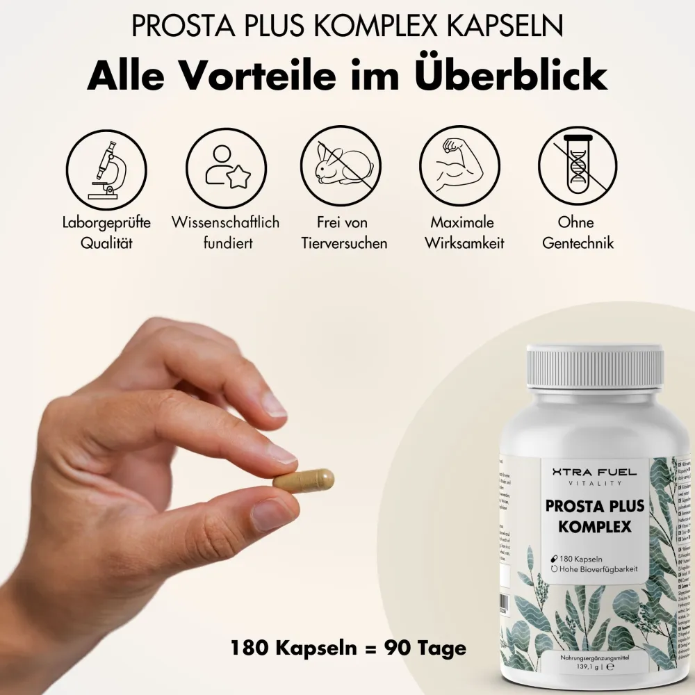 XTRA FUEL Prostata Komplex - Prosta Plus Kapseln mit Sägepalme, Kürbiskern & Selen| Outlet