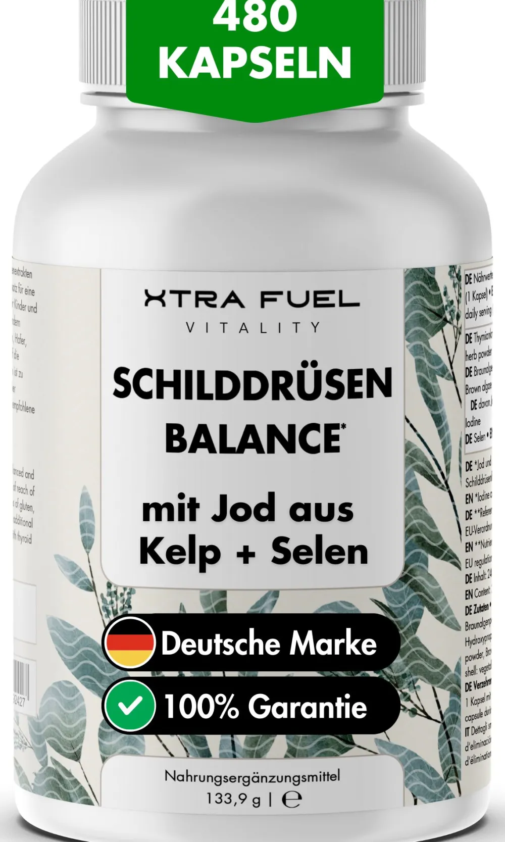 XTRA FUEL Schilddrüsen Balance - Jod (Kelp) Selen Komplex - Schilddrüse Kapseln| Hot