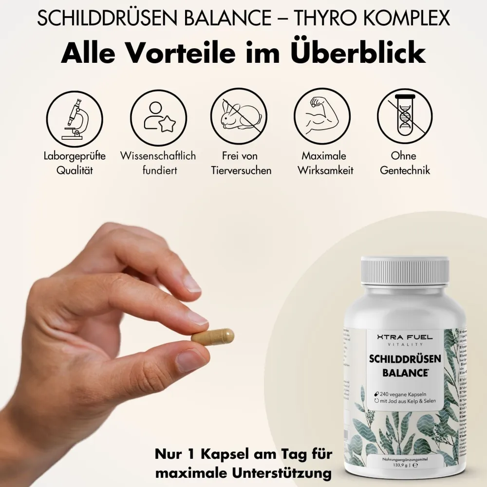 XTRA FUEL Schilddrüsen Balance - Jod (Kelp) Selen Komplex - Schilddrüse Kapseln> Sale