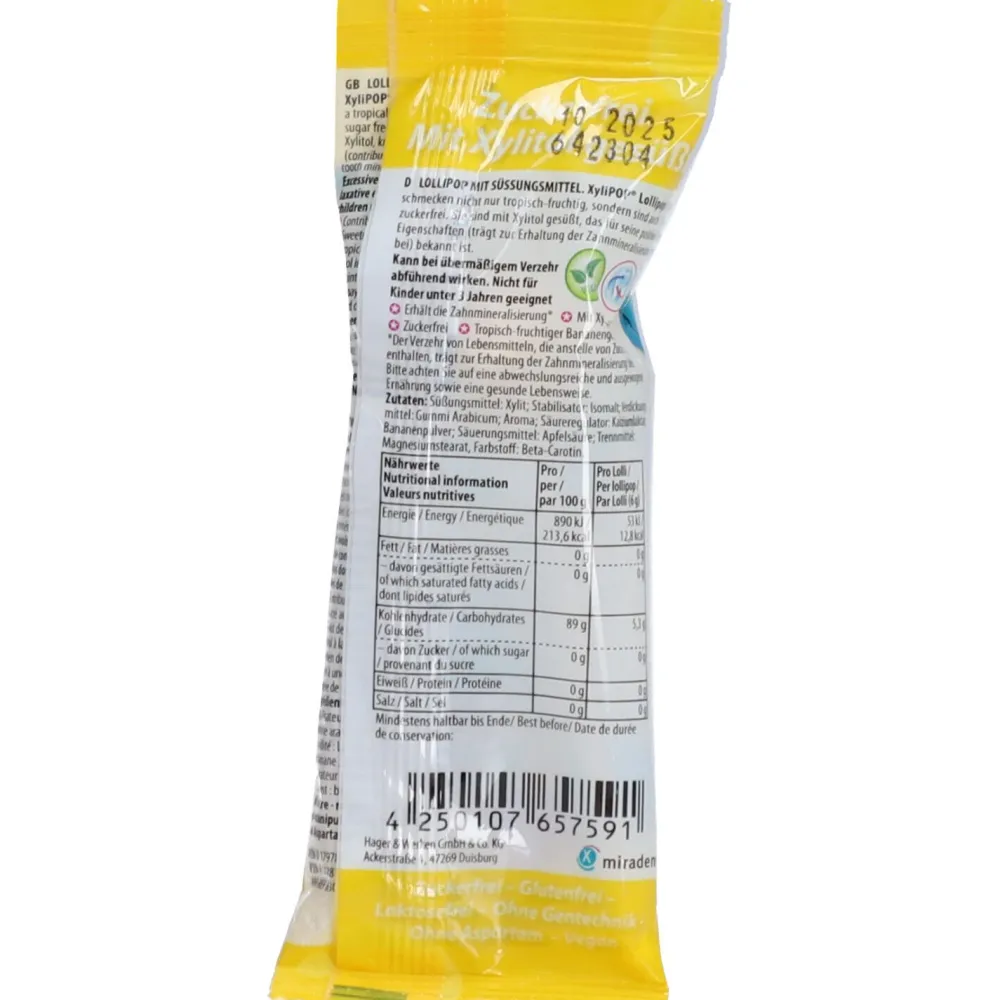 XyliPOP® Zuckerfreier Lollipop Banana|Miradent Xylitol Discount
