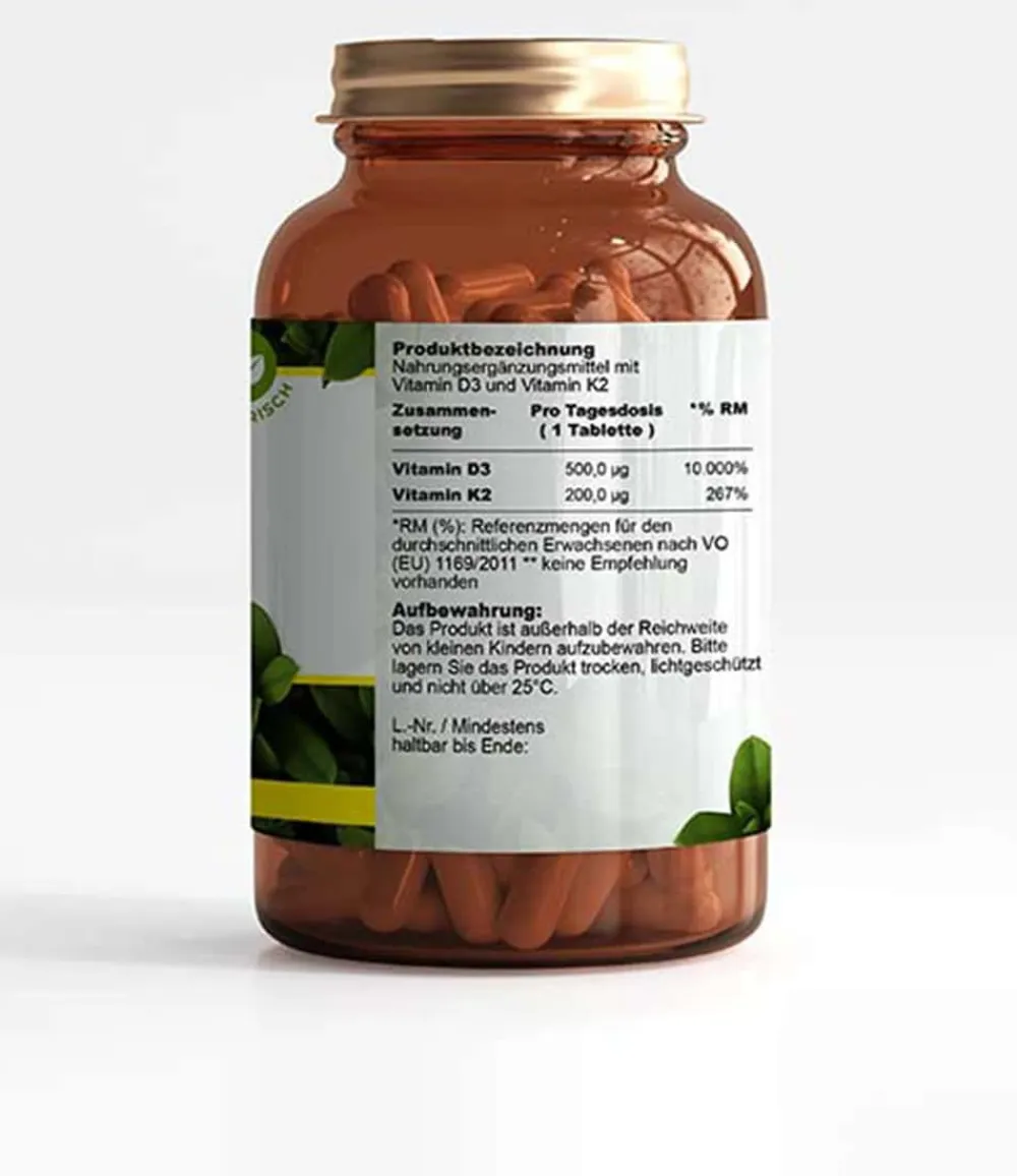 You&Nature Vitamin D3 + K2 MK7 20.000 IE + 200 µg 180 Tabletten> Discount