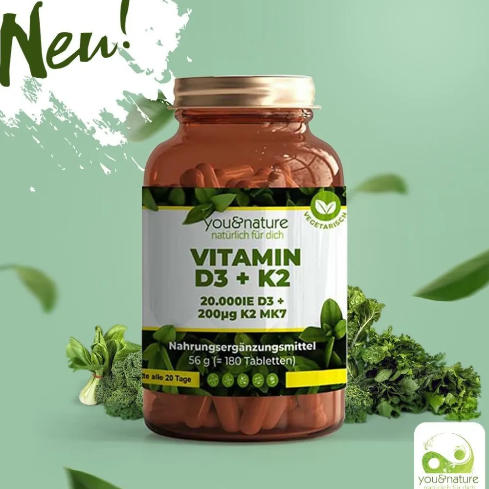 You&Nature Vitamin D3 + K2 MK7 20.000 IE + 200 µg 180 Tabletten> Discount