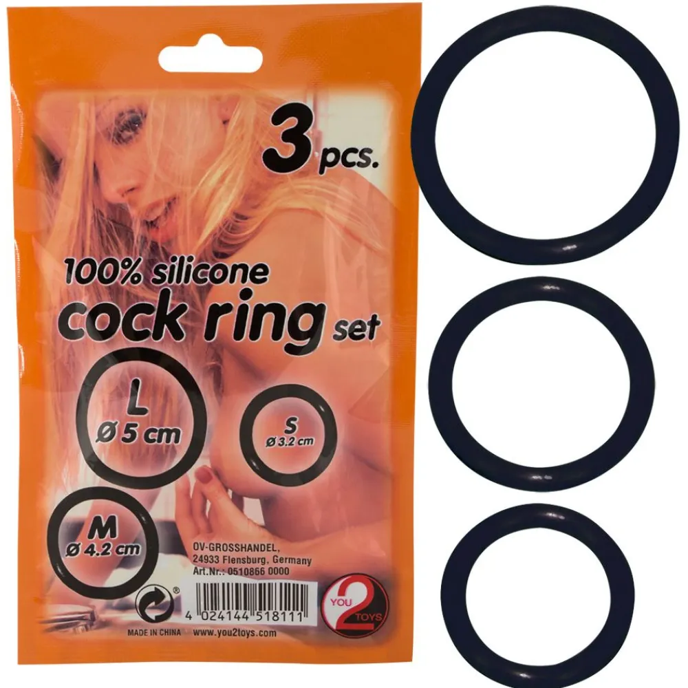 - 3 schwarze Silikon-Penisringe|You2Toys New