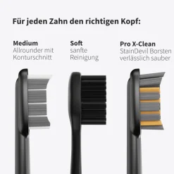 Bürstenkopf Pro X-Clean schwarz (9 Stück) - effektive Zahnreinigung><noscript><img width=