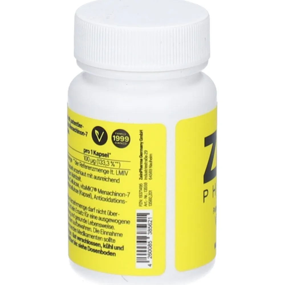 Vitamin K2 100 µg – vitaMK7® – vegane Kapseln|ZeinPharma Online